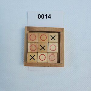 Wooden Tic Tac Toe Family Travel Mini Board Game